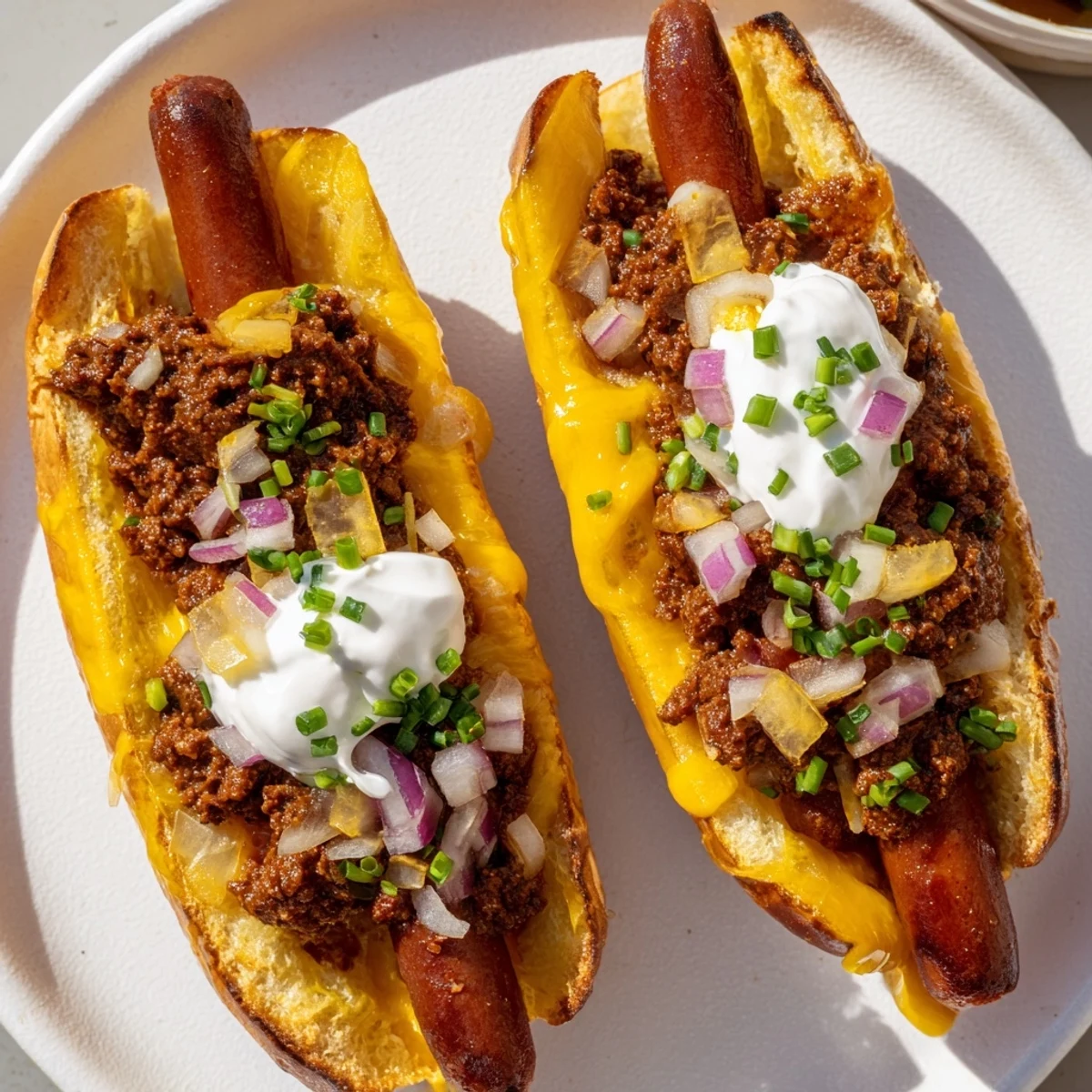 A comforting close-up of Chili Dog Casserole, showcasing its delicious, flavorful ingredients.
