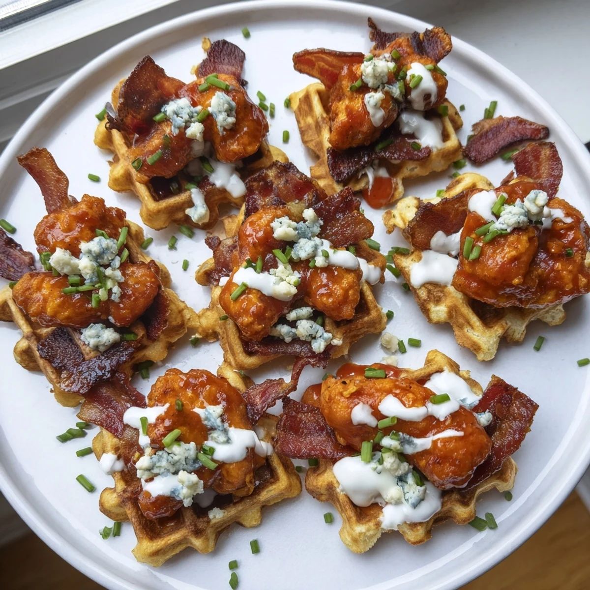 Crispy Buffalo Chicken Bacon Bites