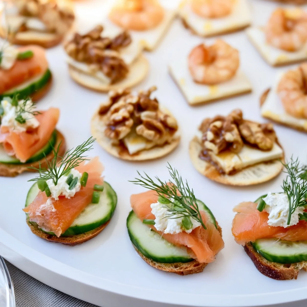 New Year's Eve champagne pairings: Colorful platter with fruit, cheese, and champagne for a celebration.