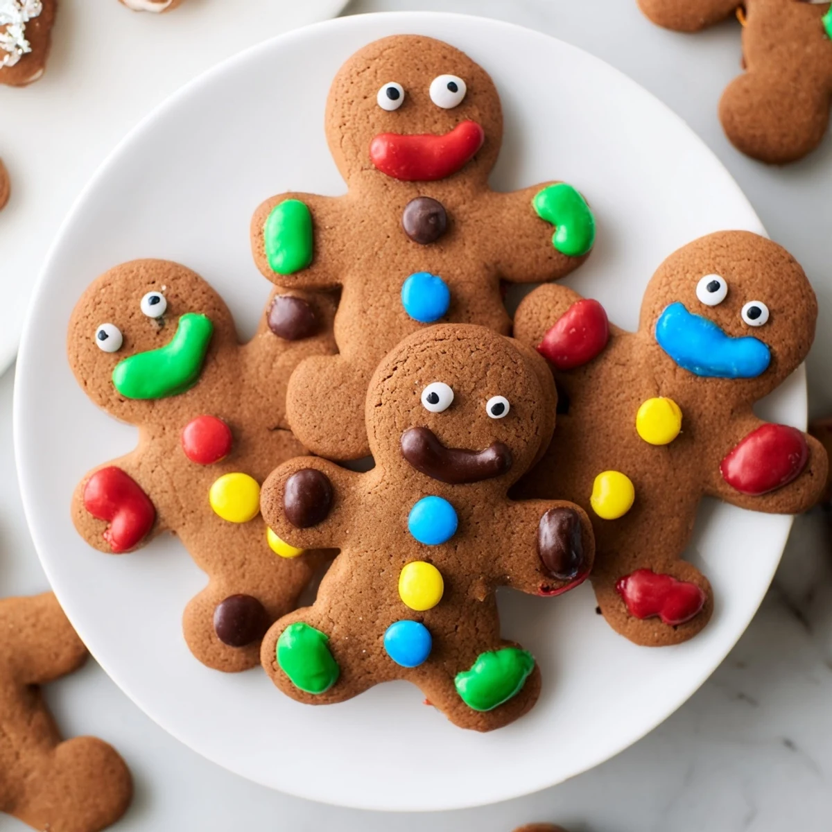 A festive DIY gingerbread people decorating board ready to create fun cookie designs.