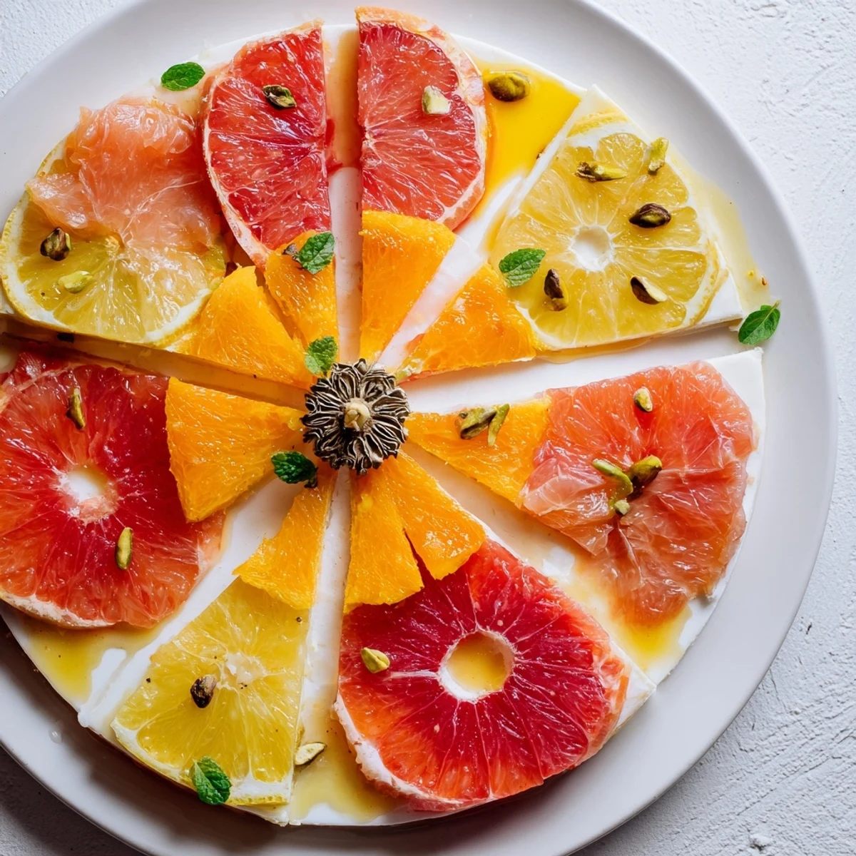 Vibrant Clockwork Orange appetizer platter, featuring citrus wheels and cheese clock hands, ready to serve.