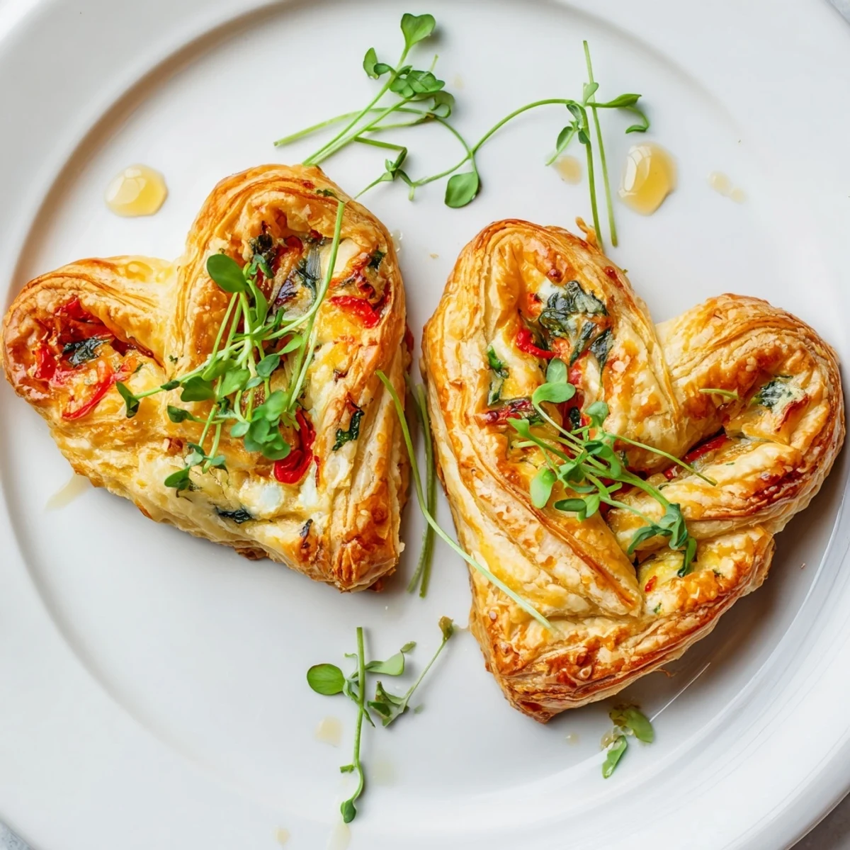 Delicate, heart-shaped Cœurs Entrelacés, baked until puffed and golden brown, perfect for a romantic appetizer.