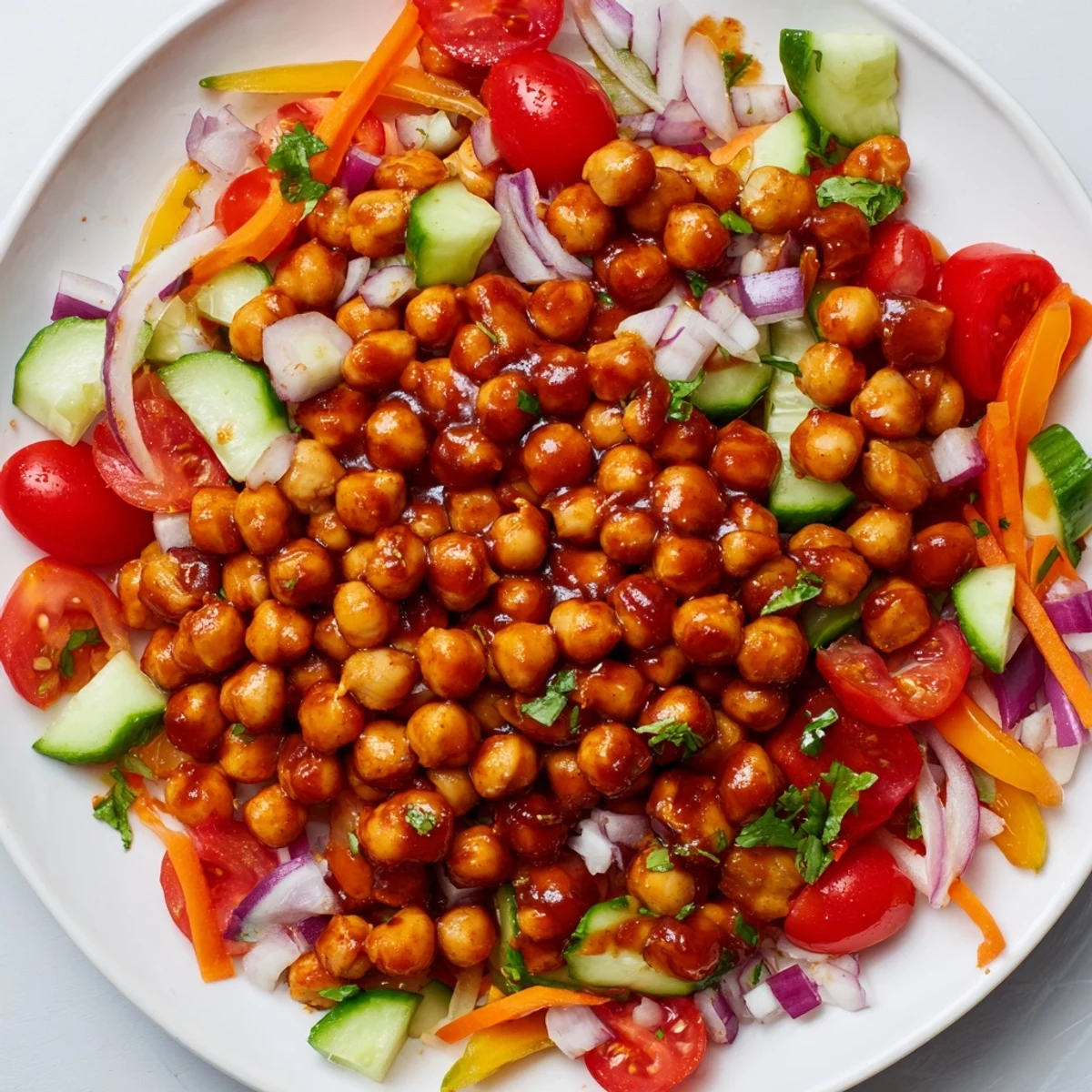 Enjoy this easy, flavorful BBQ chickpea salad—a healthy, colorful mix perfect for any occasion.
