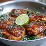 One-Pot Lemon Orzo with Chicken and Spinach in a creamy skillet with vibrant spinach and golden chicken.  