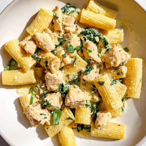 Creamy Budget-Friendly Marry Me Chicken Pasta with golden chicken and spinach, ready to serve and enjoy.