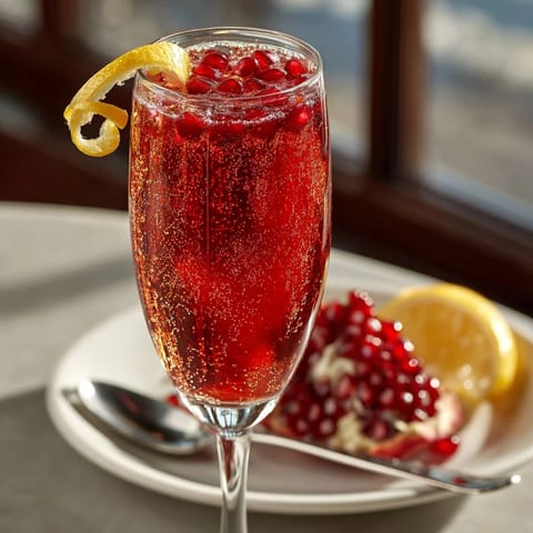 Enjoy a refreshing Pomegranate Champagne Cocktail; a festive drink for any celebration, so inviting!