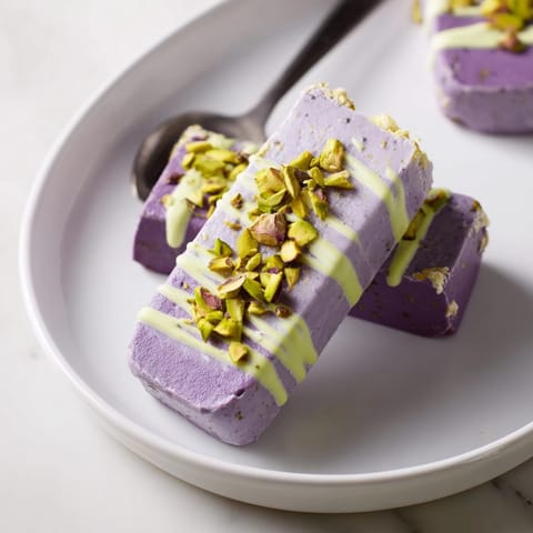 Ube Pistachio Ice Cream Bars