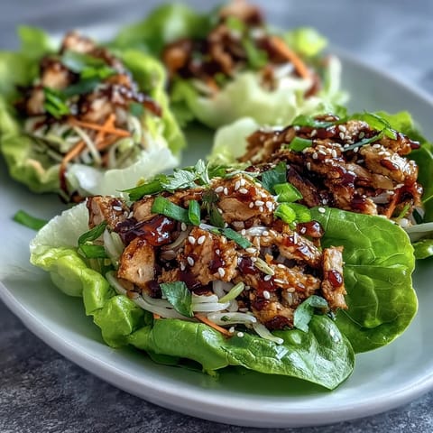 Potsticker Noodle Lettuce Cups feature a fresh, low-carb take on classic potstickers, served as handheld lettuce wraps.