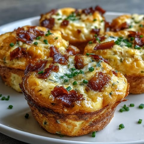 Savory Ranch & Cheddar Egg Muffin Cups are plated with fresh chives and a side of sliced avocado for a hearty low-carb breakfast.