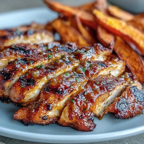 Honey Mustard Grilled Chicken Sweet Potatoes