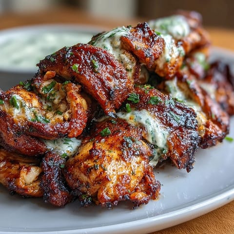 Juicy, spiced chicken shawarma served with creamy garlic sauce in warm pita, garnished with fresh vegetables and herbs.