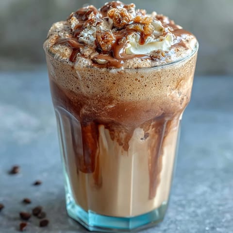 A creamy vanilla bean frappuccino protein shake with Greek yogurt, blended smooth and topped with whipped cream.  