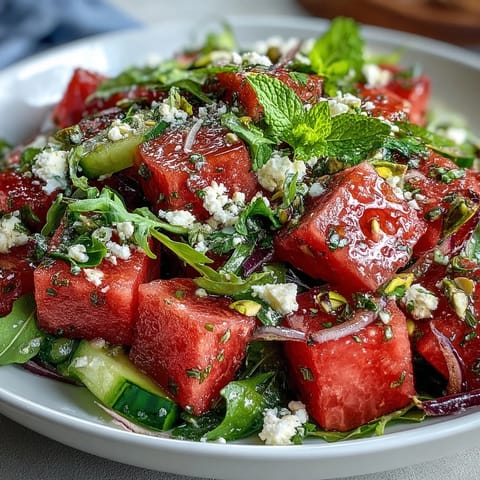 Watermelon and Arugula Salad with Feta and Lime Vinaigrette