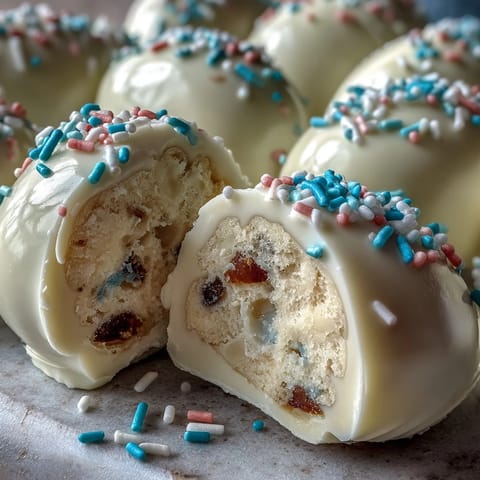 Festive white chocolate peanut butter Easter eggs with sprinkles, perfect for springtime celebrations and holiday dessert trays.