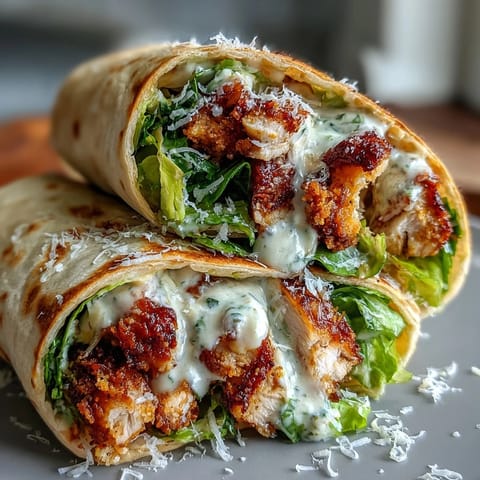Golden brown crispy chicken caesar wraps ready to be devoured.