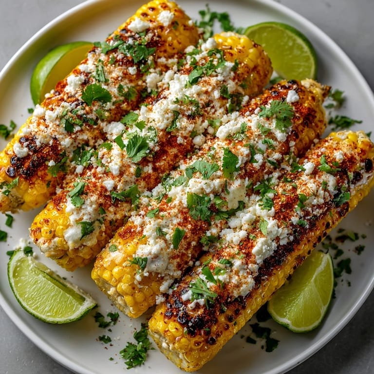 Zesty and flavorful Street-Style Elote Corn, perfect as a side dish or a tasty appetizer.