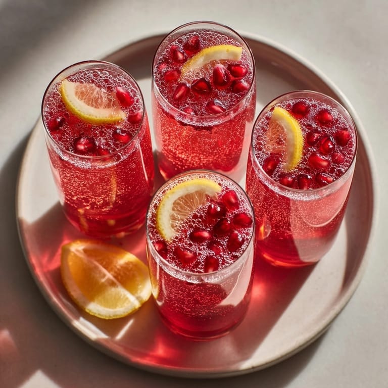 This Pomegranate Champagne Cocktail shimmers with vibrant color, perfect for an elegant gathering or dinner party.