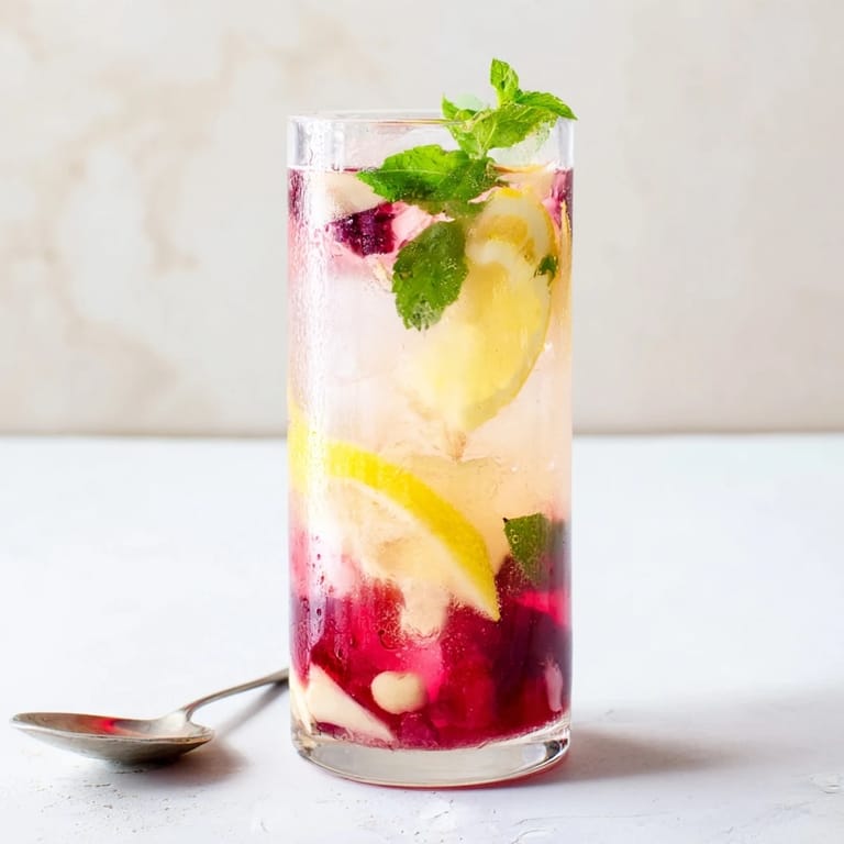 Tangy and fizzy Kombucha-Style mocktails served in clear glass bottles with fruit. 