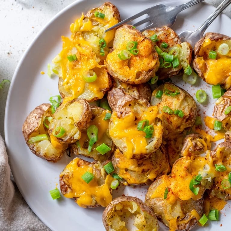 Golden potato bombs bursting with flavor, green onions, and warm cheddar cheese.  