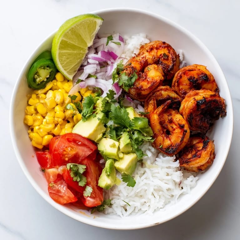 Savor this Easy Grilled Shrimp Bowl with zesty lime and fresh ingredients.