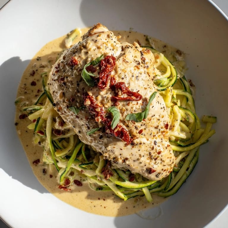 Creamy, flavorful Marry Me Chicken Zoodles with perfectly seared chicken, a low-carb indulgence.