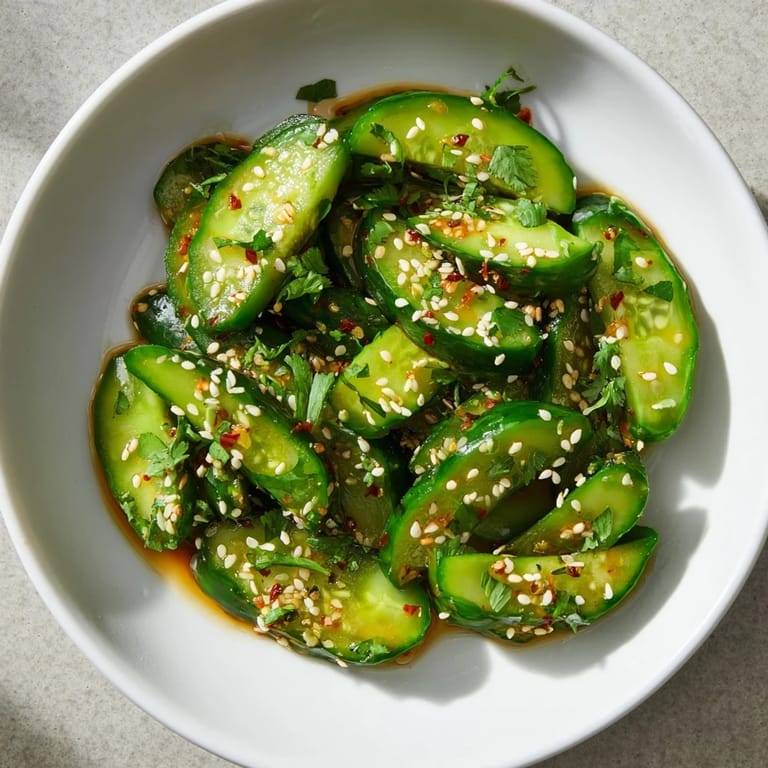 Tangy dressing coats the crunchy cucumber and scallions in this tempting Zesty Shake Cucumber Salad.