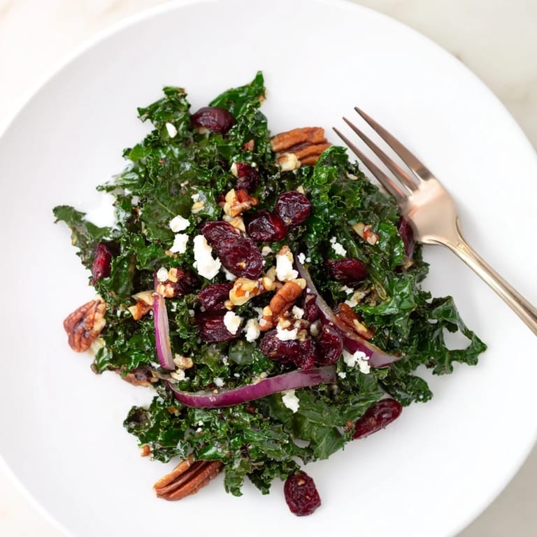 A vibrant, gluten-free kale salad tossed with a sweet and tangy glaze, ready to serve in 20 minutes.