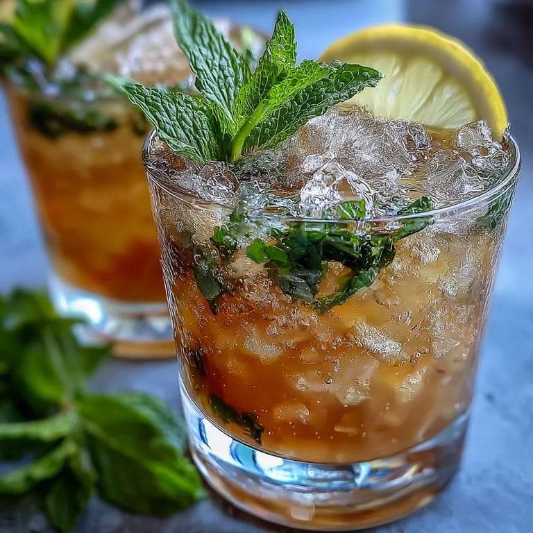 Festive mini mint julep mocktails featuring fresh mint, lemon, and ginger ale for a non-alcoholic Derby treat.  
