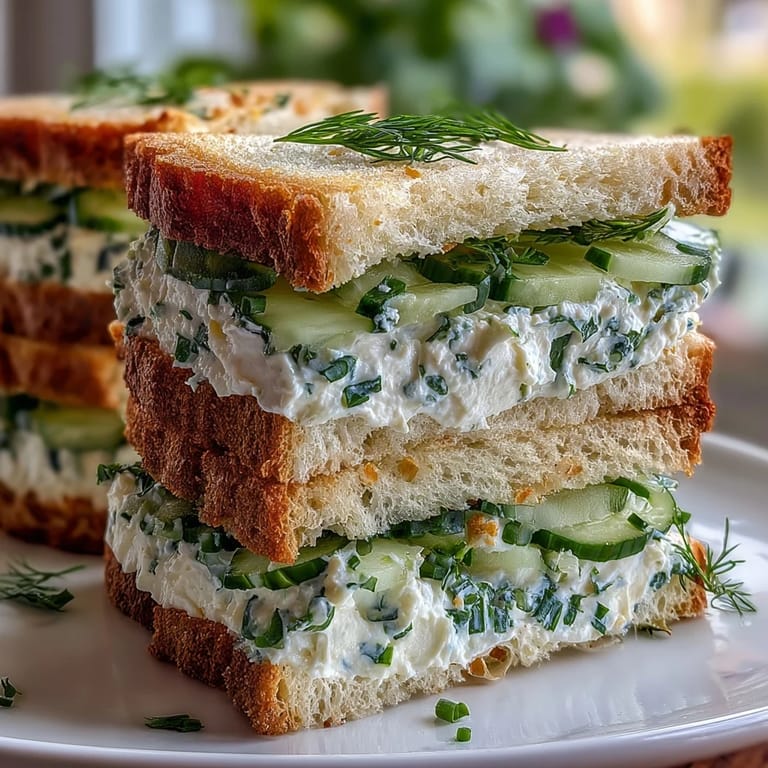 Bright and buttery lemon spread meets fresh cucumber in these elegant finger sandwiches, perfect for a Mothers Day tea celebration.