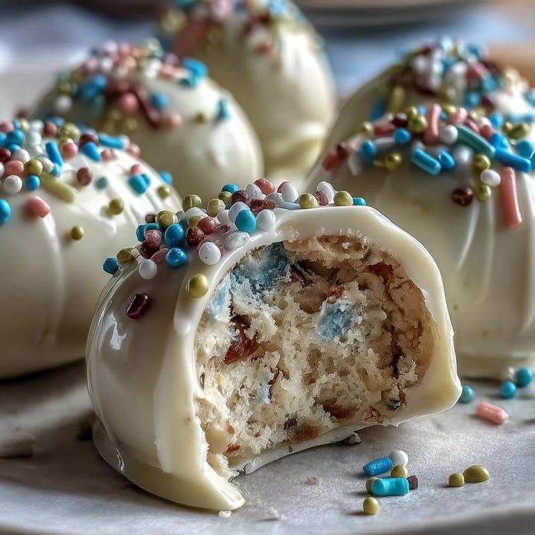 Homemade peanut butter Easter eggs dipped in white chocolate and decorated with colorful sprinkles, ready for gifting or sharing.