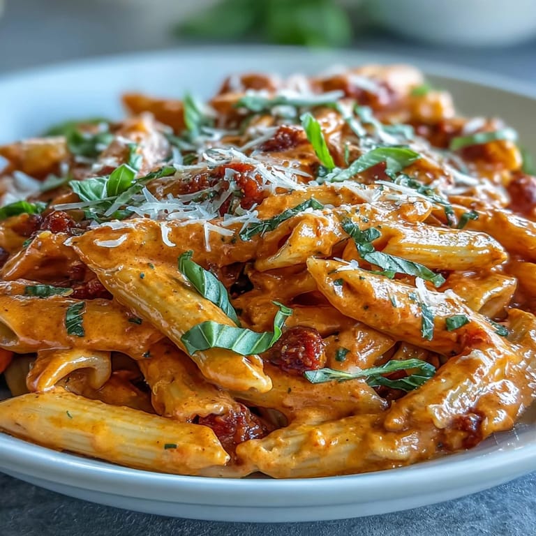 Enjoy Gigi Hadid's quick spicy vodka pasta, rich with cream and bold flavors.
