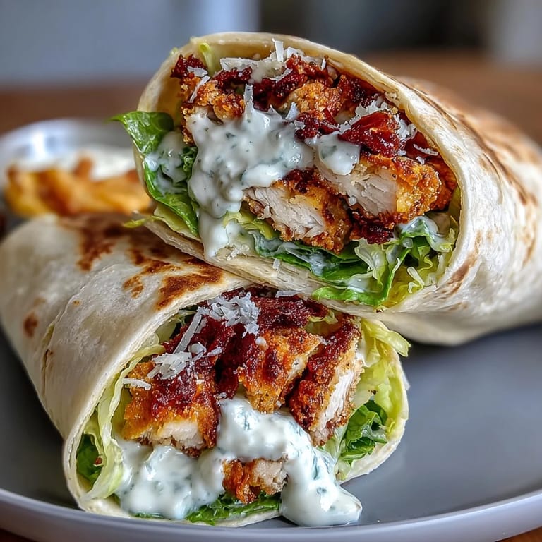 Savory chicken caesar wraps, perfect for a quick and delicious lunch.
