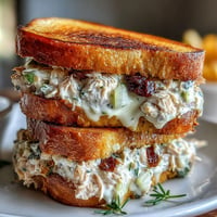Golden brown Tuna Melt Grilled Cheese with gooey melted cheddar and creamy tuna filling.